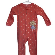 Carter's Footed Pajamas PJs Pink Girls Monkey One Piece - Size 4T