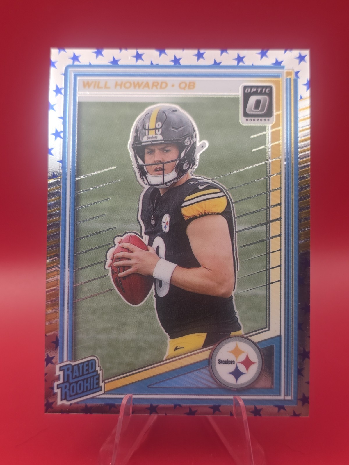 2025 Panini Donruss Optic - Rated Rookie Will Howard #233 Blue Stars Prizm (RC)