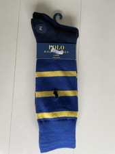 NWT POLO Ralph Lauren 2 pair men's trouser crew stripe socks, size XL