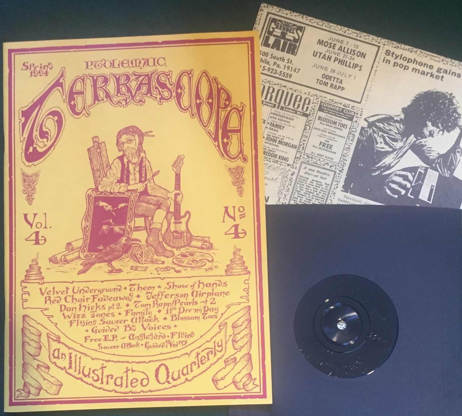 PTOLEMAIC TERRASCOPE #16 + 7" EP w/Guided By Voices +2 Fab 1990 Psych Magazine