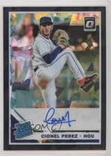 2019 Panini Donruss Optic Black Cracked Ice Prizm 15/25 Cionel Perez Auto 0cx3