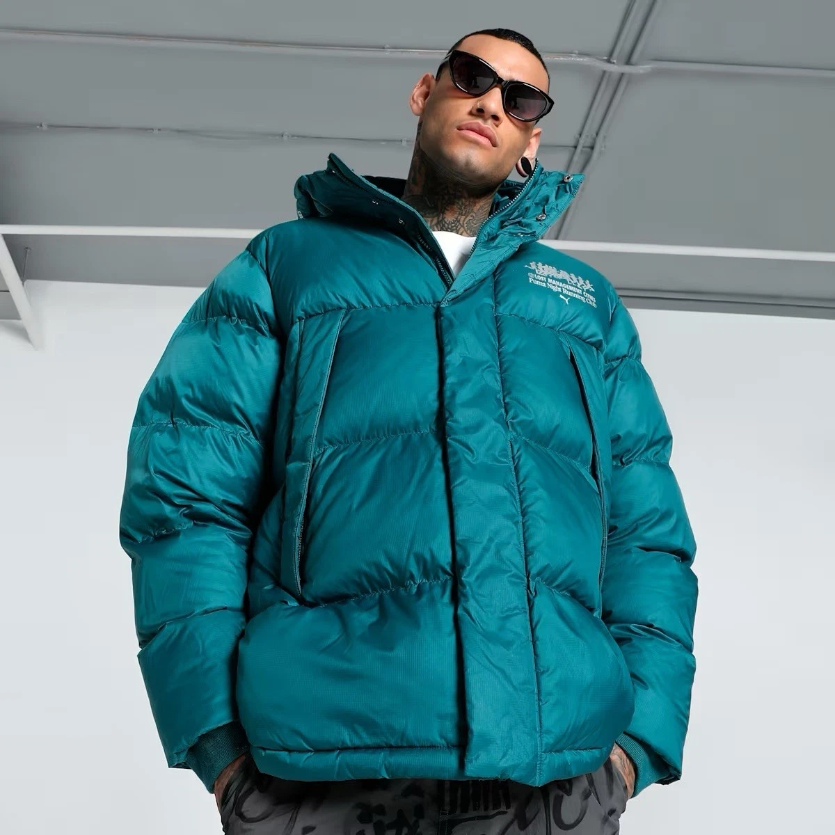 PUMA Puffy Jacket Lost Management Cities Night Running Club Mens 2XL Warm Winter