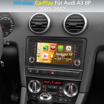 Für Audi A3 Sportback 2003-2012 Autoradio Android 15 GPS NAVI WIFI RDS Carplay
