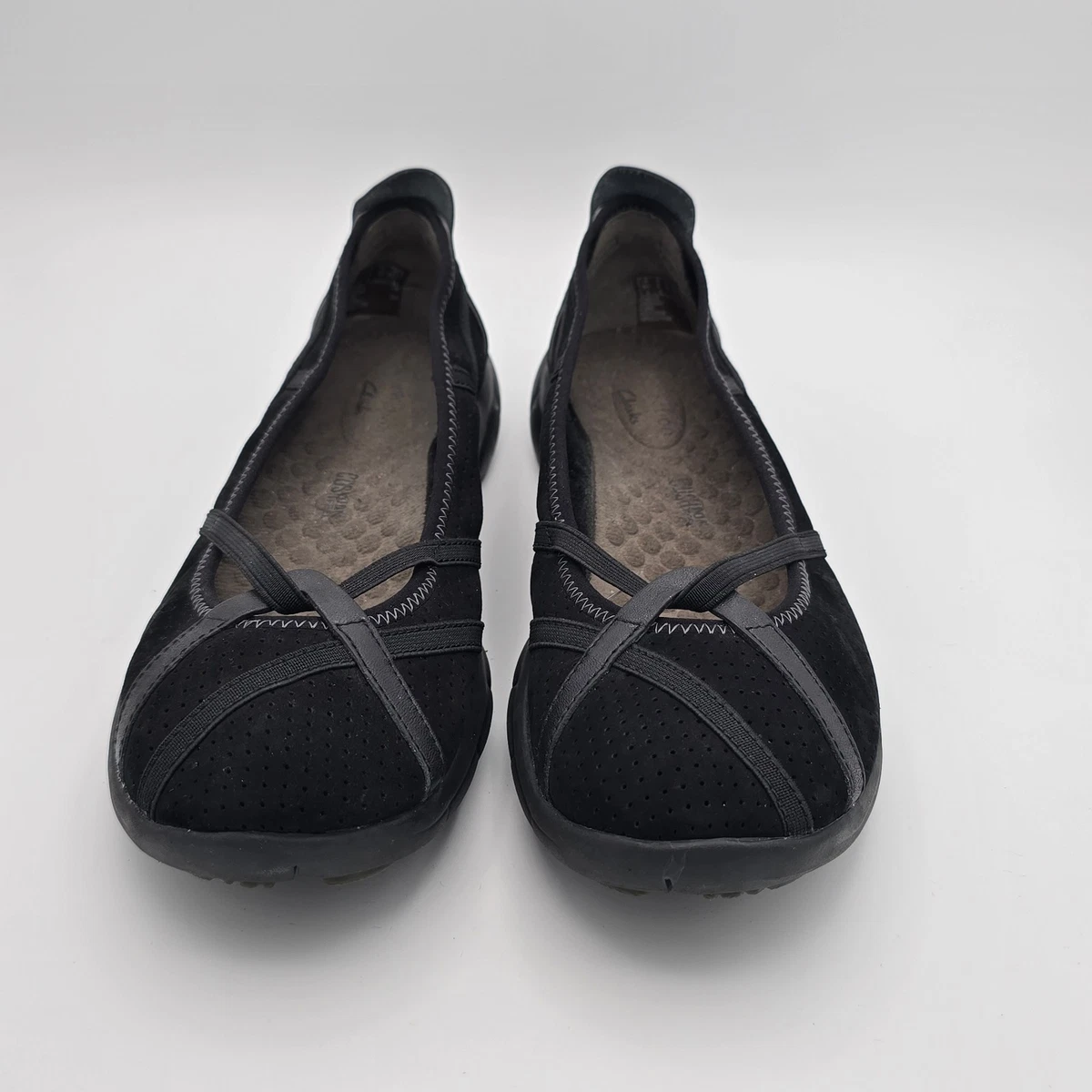Clarks Bendables Black Leather Mary Jane Flats Women 9M Comfort Walking NEW Amazon.com | Clarks Black main image 3