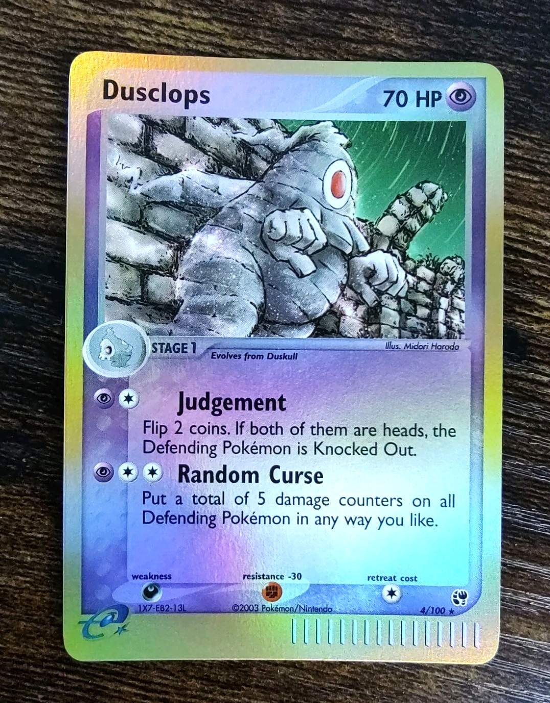 Pokemon Dusclops 4/100 EX Sandstorm Reverse Holo Rare MINT