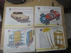 Lot of 4 boards France toys 60s (auto racing, DS 19 remote control, rifles