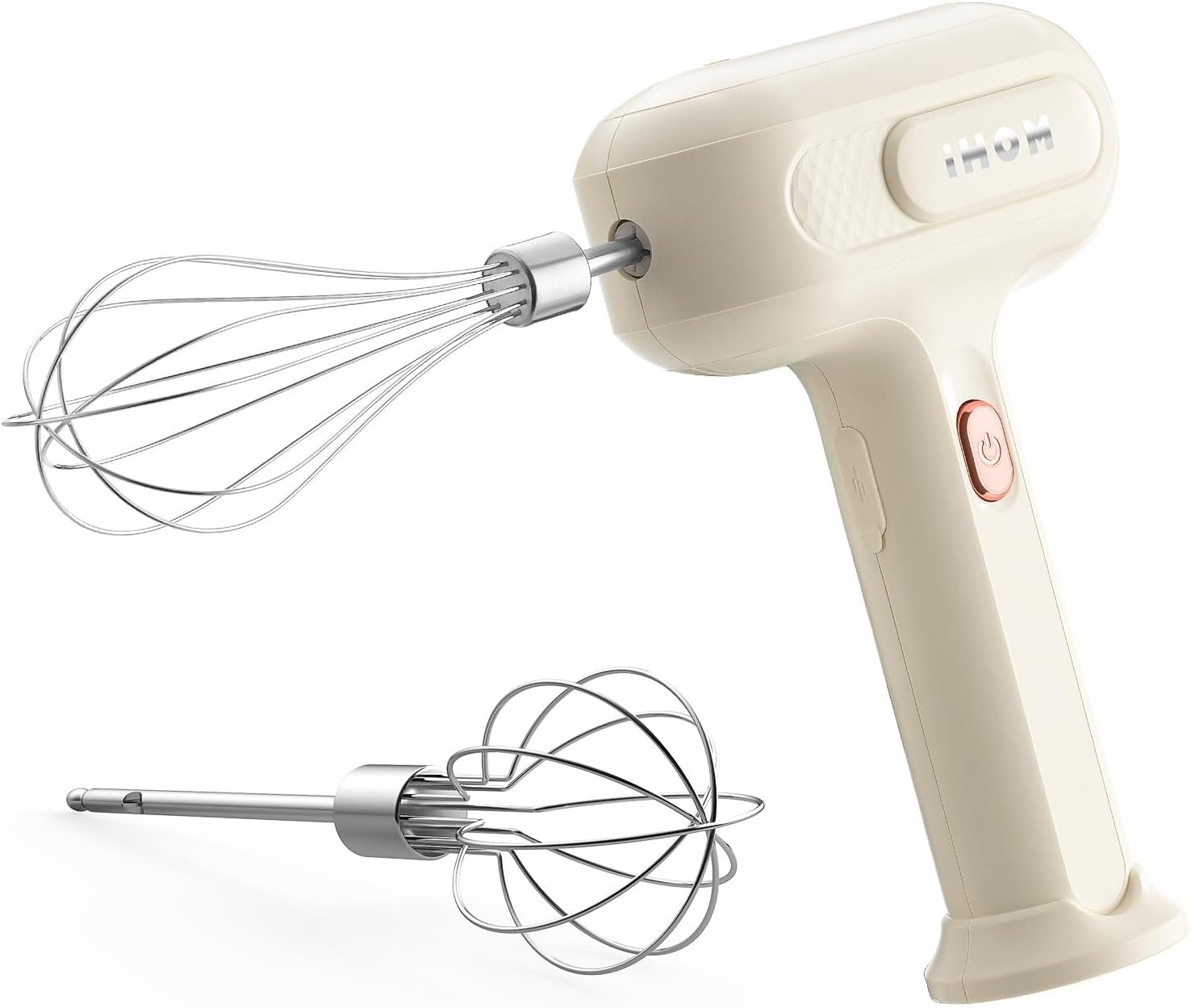 3-Speed Cordless Hand Mixer With 0.3 Liter Glass Chopper Bowl, USB Rechargeable