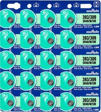 Twenty 20 Murata 393/309 Battery Replacement Watch Batteries- Made in Japan