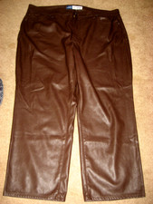 Womens Brown OLD NAVY Faux Leather High Rise Bootcut Pants 20 Petite