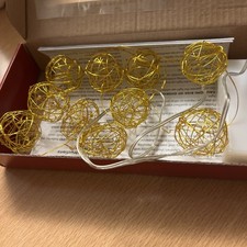 LED Licht Dekoration bernsteinfarbene Rattankugeln batteriebetrieben