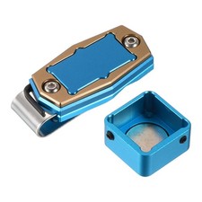 Billiard Magnetic Chalk Holder Aluminum Alloy Pool Billiard Tip Case Blue