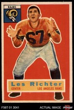 1956 Topps #30 Les Richter Rams HOF California Berkeley 7 - NM