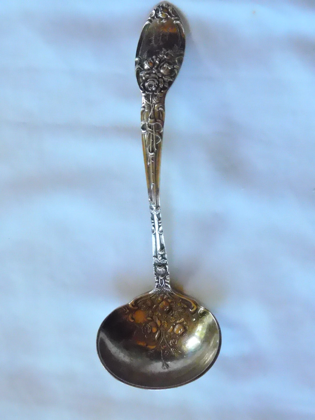 1908 Alvin Silver Plate Bride's Bouquet Small Cream Ladle-Art Nouveau Era
