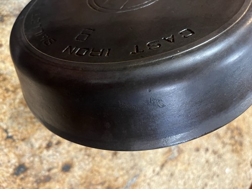 Vintage Griswold #9 Gusseisen Pfanne großer Block schräg Logo Heizring 710-D kein Wob - Bild 12 von 19