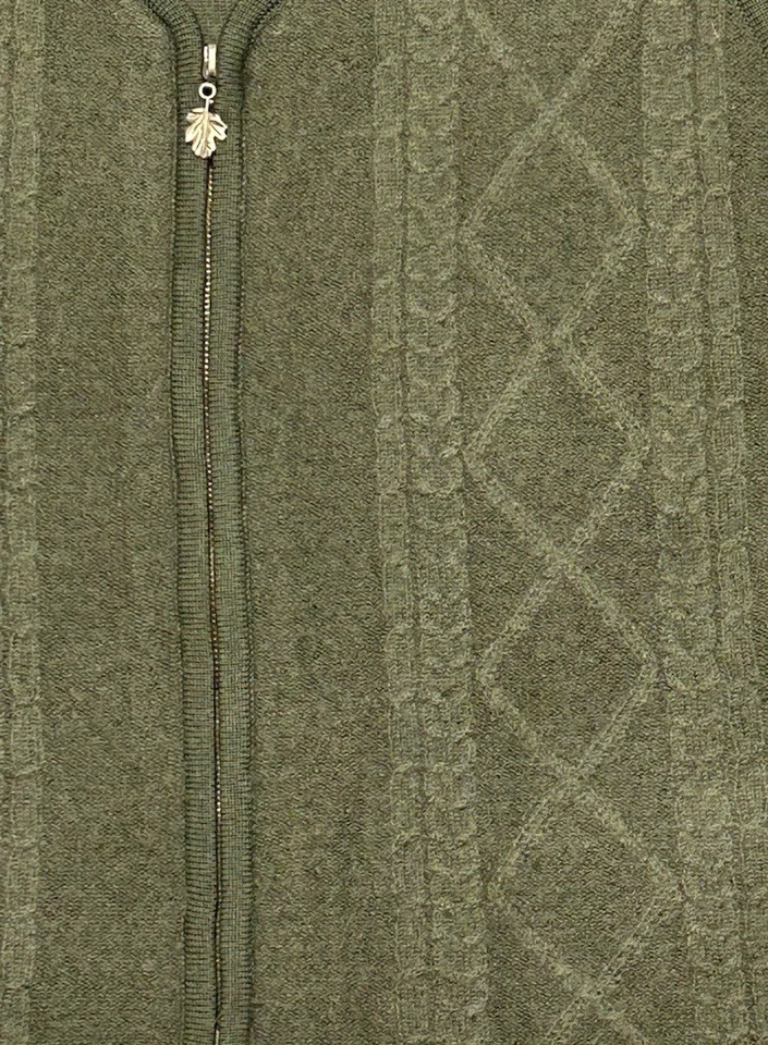 Studio Works Sweater Vest Womens XL Green Boiled Wool Zip Celtic Cottagecore - Image 2 of 4