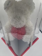 White Rose Bear Anniversary or Valentine's Day Gift NEW