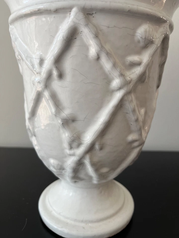 Pottery Barn LILLY PULITZER weiß Terrakotta 9" Übertopf Vase Sockel Urne - Bild 4 von 4