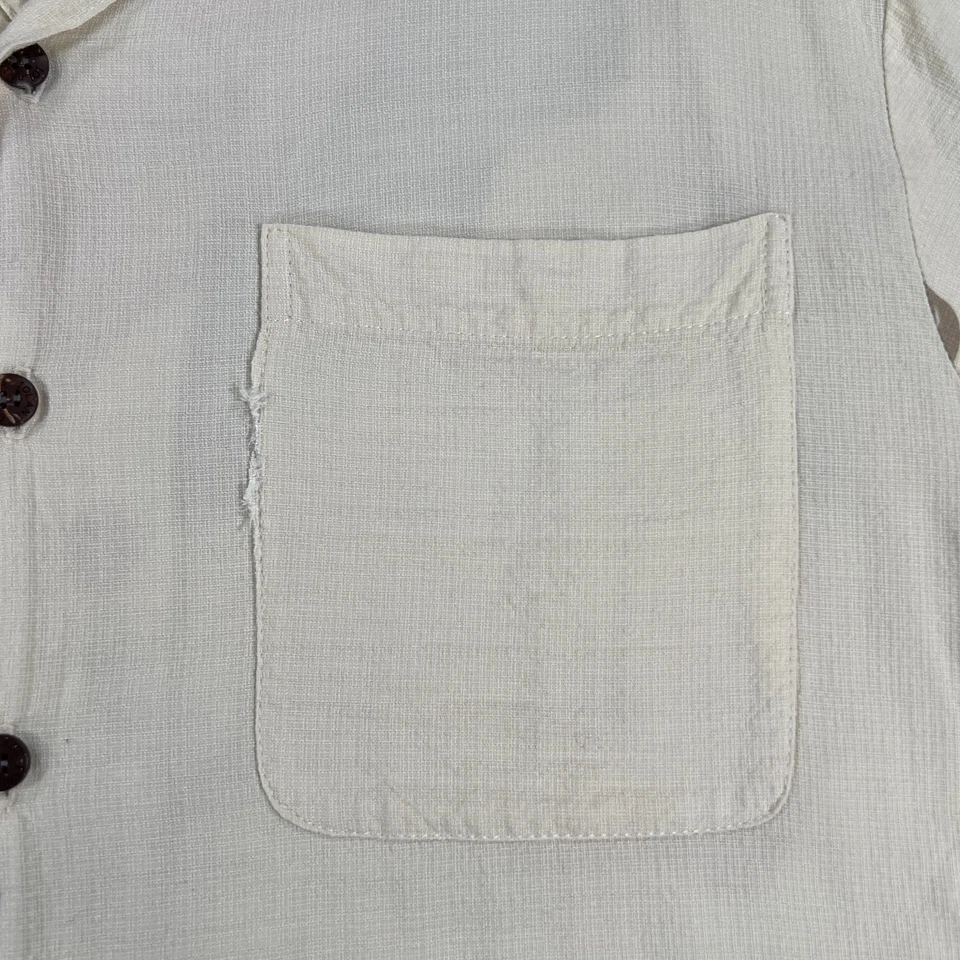 Camisa Hawaiana IOLANI Para Hombres Mediana Marfil Floral Hecha en EE. UU. Manga Corta Abotonada Foto 4 de 4