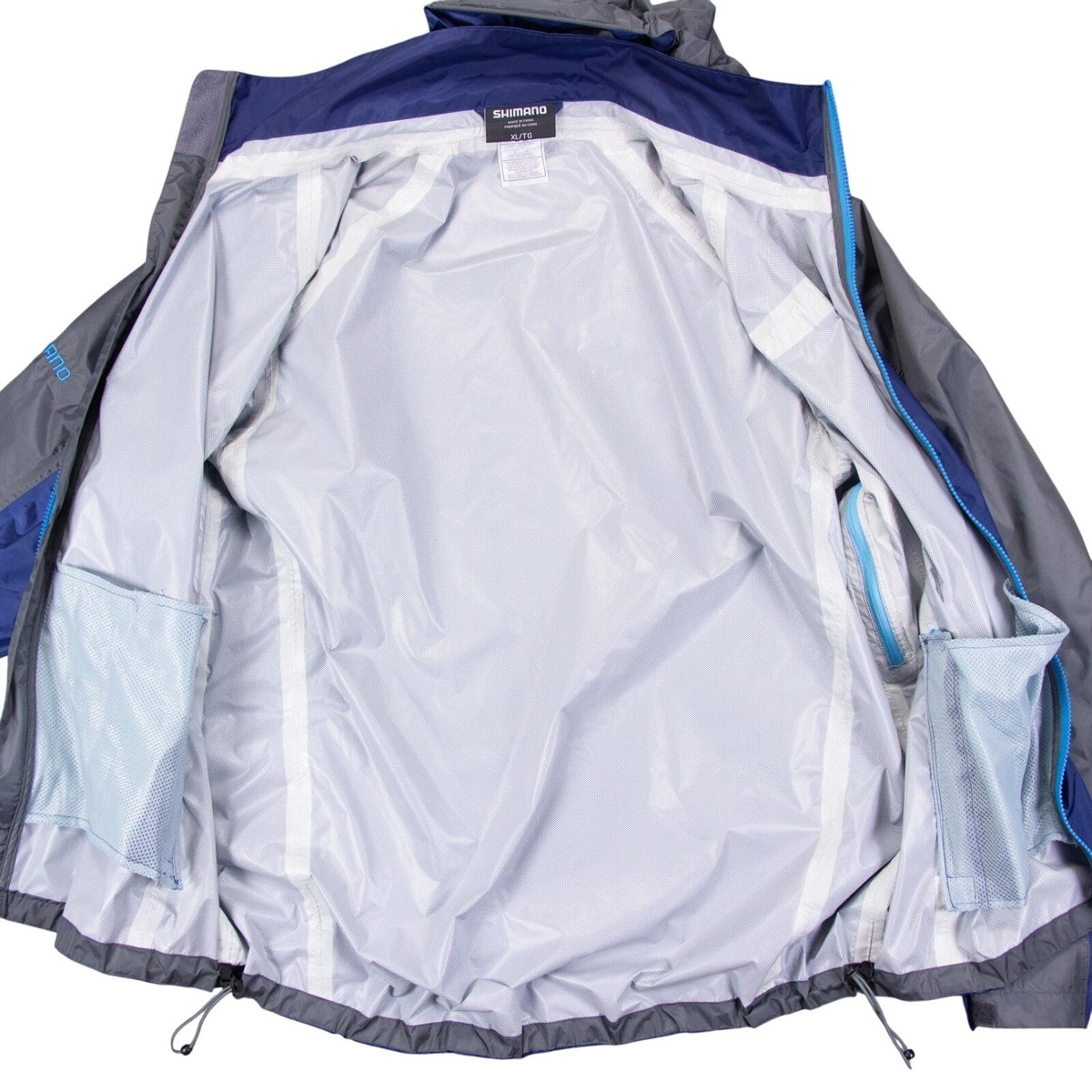 Veste De Pluie Shimano Homme - XL - Bleu - Nylon - Capuche - Pêche - Occasion TB