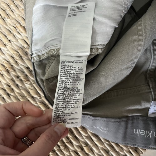 Pantalone Calvin Klein infinito flex vita slim taglia 34x30 kaki cotone elastan - Foto 8 di 10