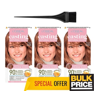 L'Oreal Casting Natural Gloss 723 Mandel Blond Haarfarbe Salon Qualität 3-pack