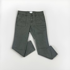 Pilcro Anthropology Pants Size 32 Cotton Army Green Mid Rise Relaxed Ankle Pants