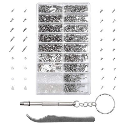 #ad 1000 Pieces Stainless Steel Micro Screws Nuts Washers Glasses Sunglasses Repair $15.85