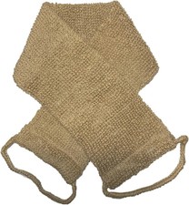Large Natural Exfoliating Hemp Back Scrubber for Shower Men and Brown
