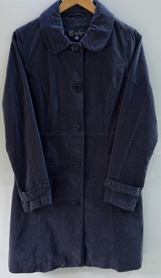 Seasalt Cornwall Navy Velvet Woodview Coat UK 12 Cotton Blend Smart Casual