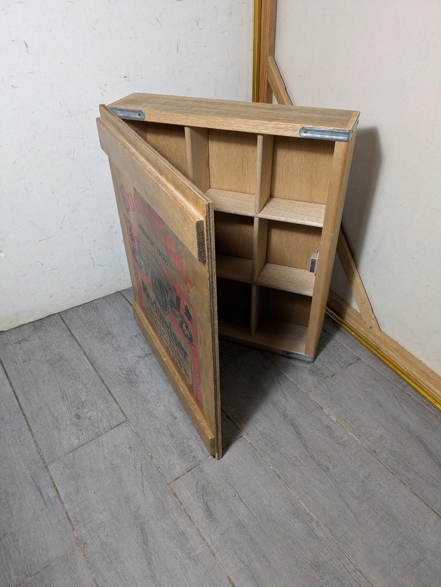 Vintage Budweiser Wall Cabinet Shadow Box Wood Crate Cubby Bar