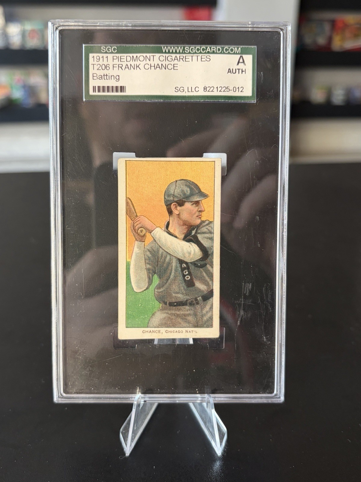 1909-1911 T206 Piedmont Frank Chance Batting SGC AUTHENTIC Chicago Cub HOF