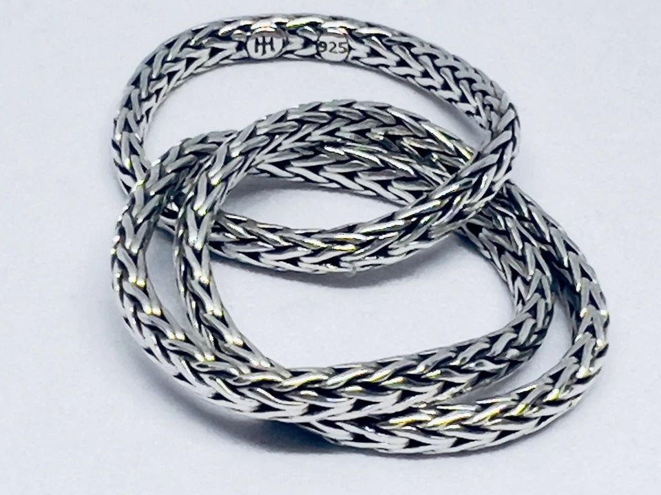 ANILLO RODANTE TRIPLE ESLABÓN DE CADENA CLÁSICO DE 2,5 MM PLATA ESTERLINA 925 JOHN HARDY 6,75 Foto 4 de 4