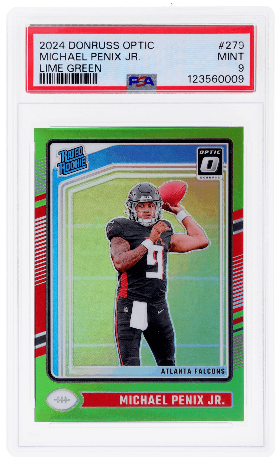 2024 Donruss Optic Michael Penix Jr. Rated Rookie Lime Green #279 /50 PSA 9