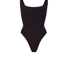 NWT SKIMS Women's Fits Everybody Square Neck Bodysuit - Onyx - XS/MSRP 60
