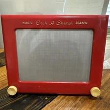 Vintage Etch A Sketch No. 505 Ohio Art Company Magic Screen Red Frame Working