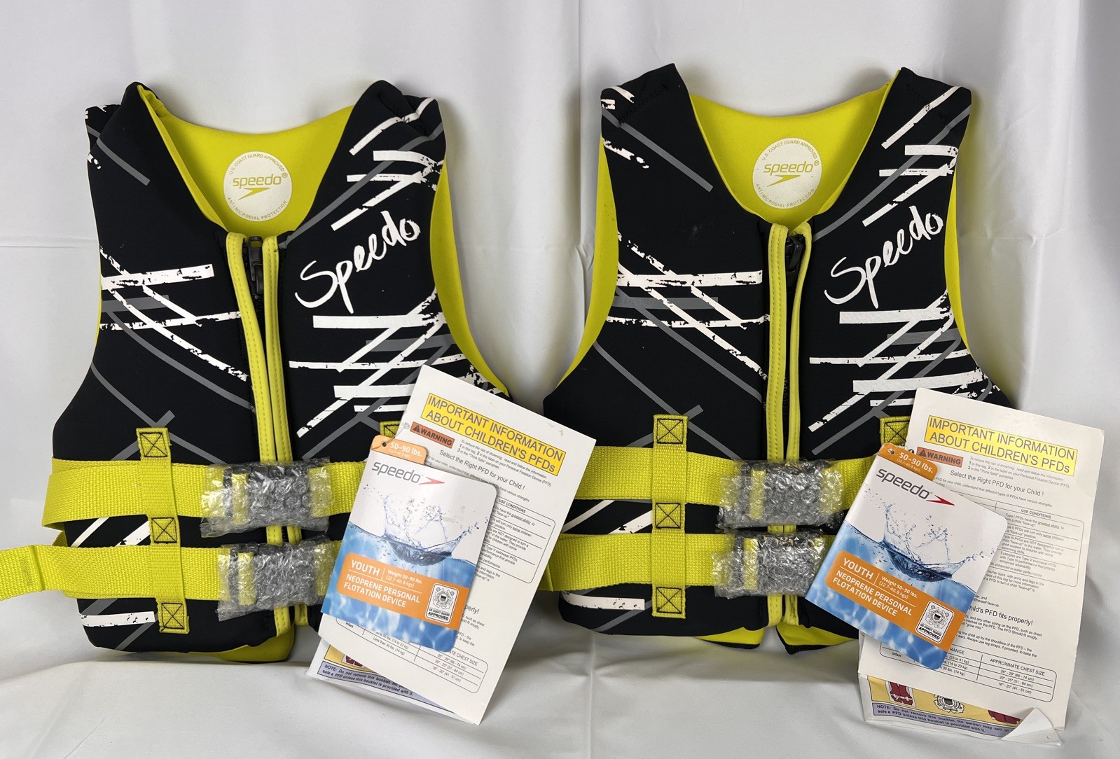 Lot of 2 Speedo Swim Vests Youth Kids 50-90lbs Life Jacket flotation NEW W/ TAGS