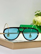 Bottega Veneta BV1273S Unisex Women's Sunglasses Havana Frame Blue Lens