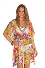 Womens Floral Print Chiffon Beach Cover Up Ladies Short Summer Dress Size