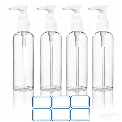 DTDNZKN 4 Pack 3.4 Oz (100ml) TSA Approved Travel Pump 100 milliliters, Clear