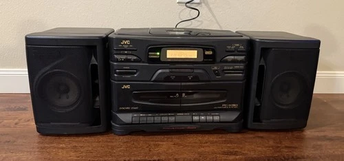 JVC PC-X130 Vintage Boombox CD Cassette Player AM/FM w/ Remote Tested Works
