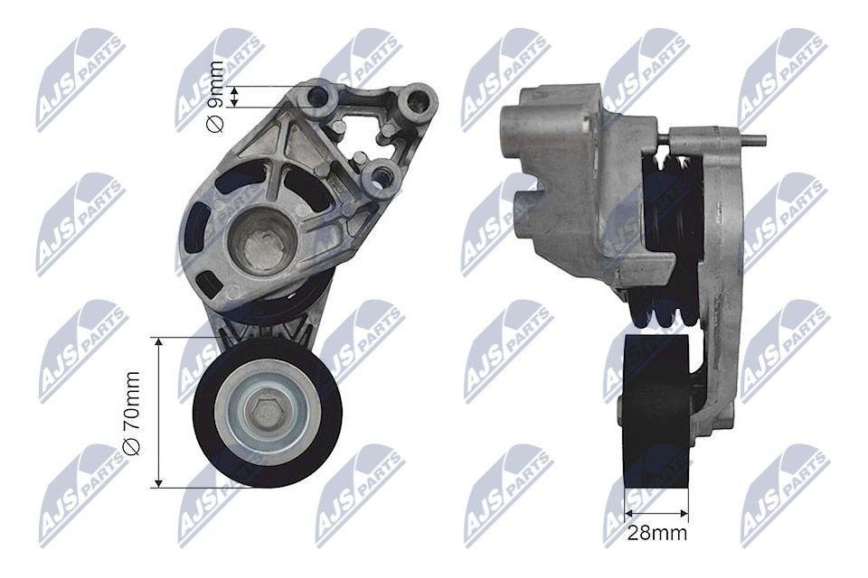 Rullo tenditore cinghia trapezoidale RNK-AU-027 NTY per VW AUDI SEAT SKODA - Immagine 2
