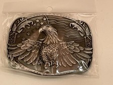 American EAGLE 3 3/4" Belt Buckle Pewter  Enamel NEW