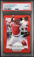 2012 Prizm Baseball YADIER MOLINA Red PRIZM Team Color Match #73 PSA 10 GEM MINT