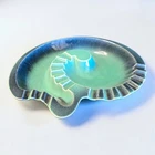 Vintage MCM Royal Haeger Seafoam Green Ashtray Art Pottery Nautilus R1735 USA
