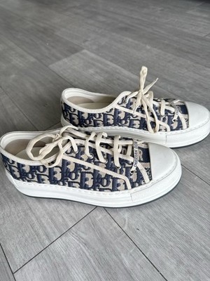 Christian Dior ディオール Dior-ID スニーカーネイビー Christian Dior Walk'n'Dior Navy Blue Off White Oblique Cotton