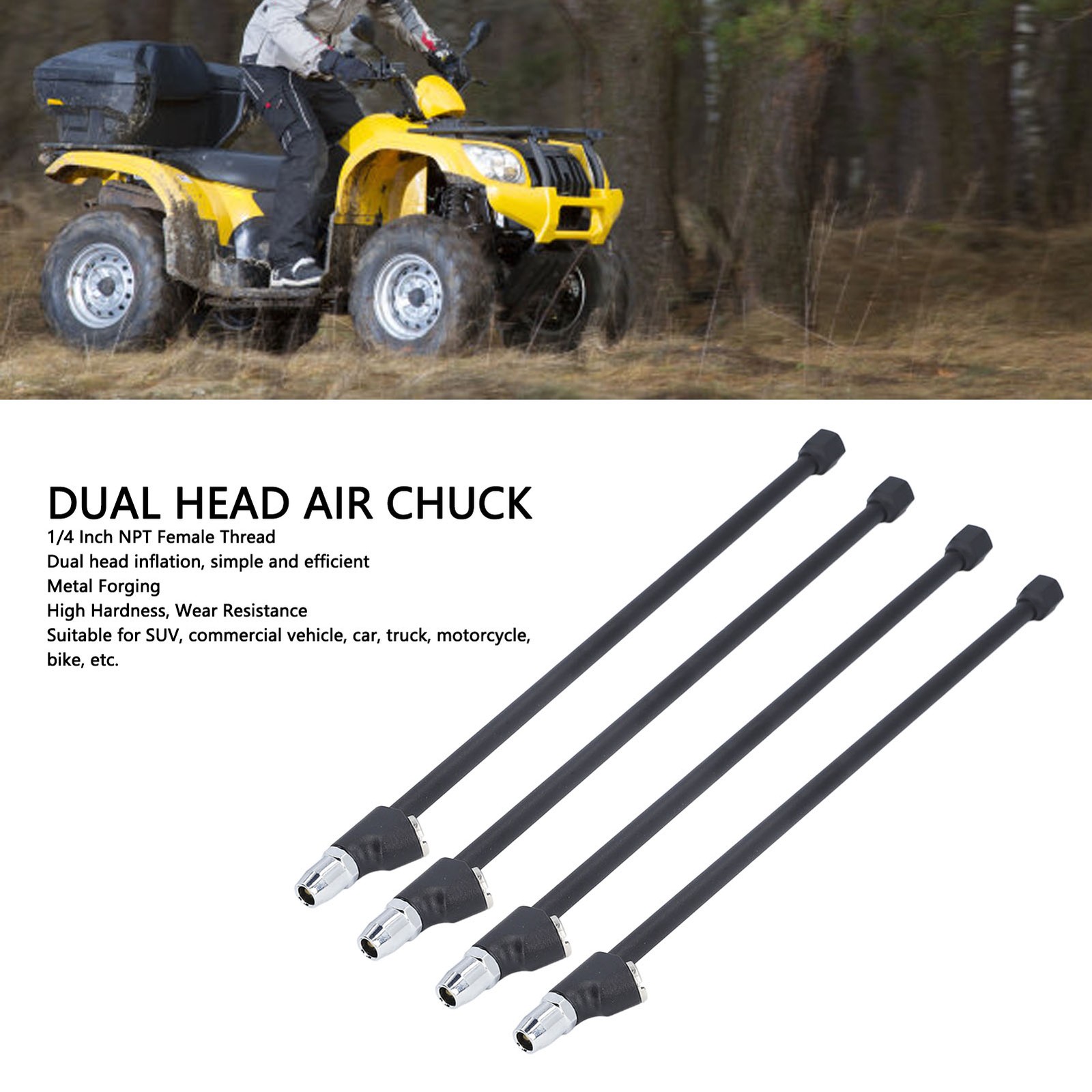 4PCS Dual Head Extended Air Chuck For RV Truck Recommended