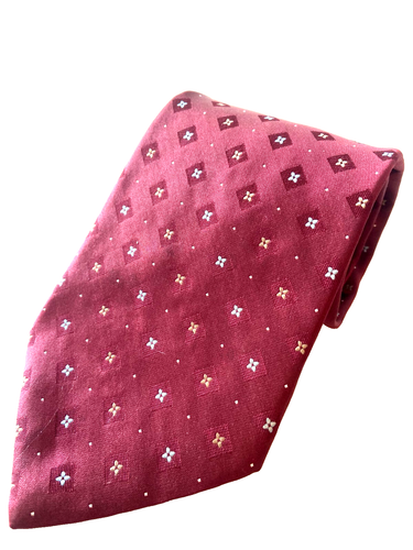 Murano Extra Long Geo Jacquard Design Silk Neck Tie Made In USA 64 x 4