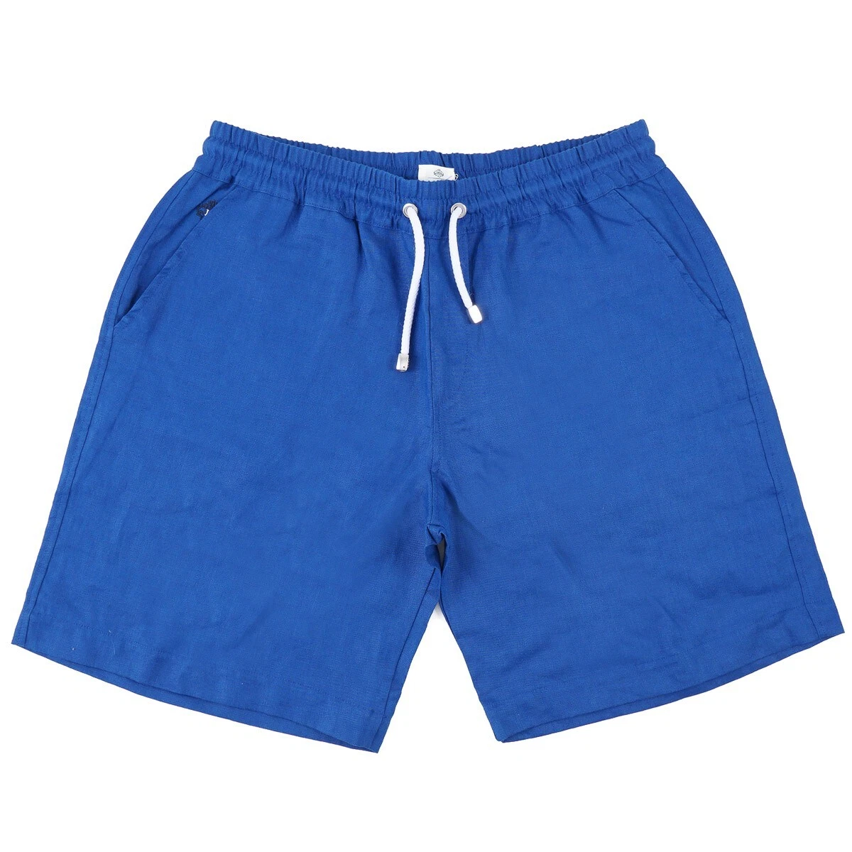 Luigi Borrelli Blue Casual Linen Shorts with Drawstring Waist L (34-36) NWT