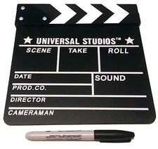 UNIVERSAL STUDIO'S MOVIE DIRECTOR'S CLAP BOARD CLAPPER CHALKBOARD SIGN DISPLAY