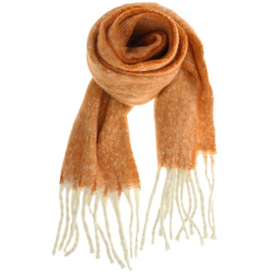 ZAC'S ALTER EGO Warmer dicker flauschiger zweifarbiger Winterschal mit weißem Futter